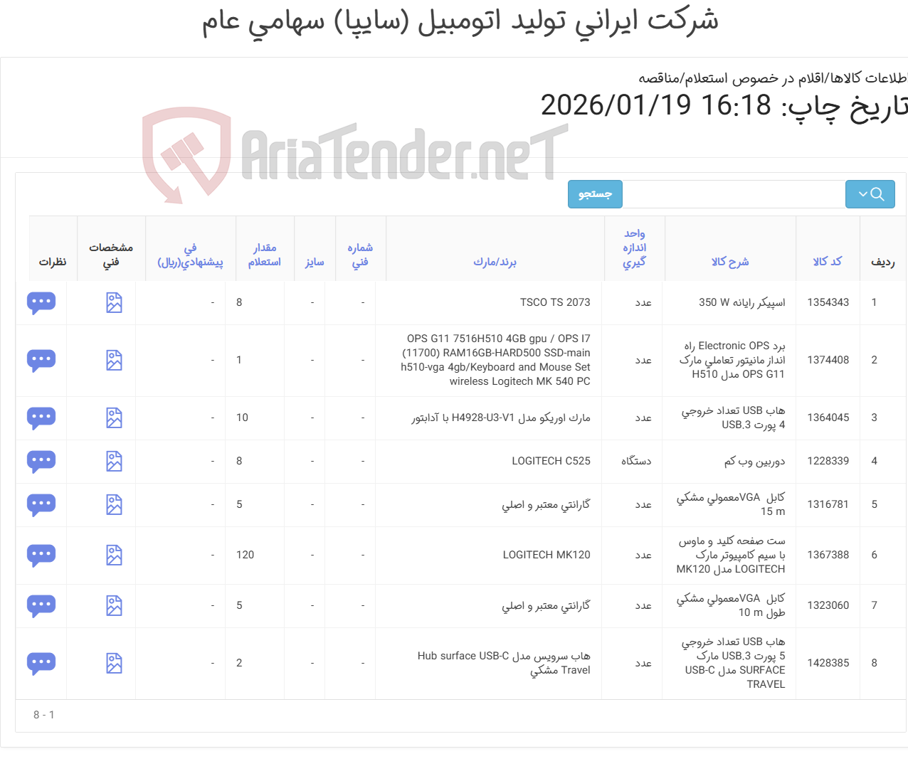 تصویر کوچک آگهی قطعات سخت افزار