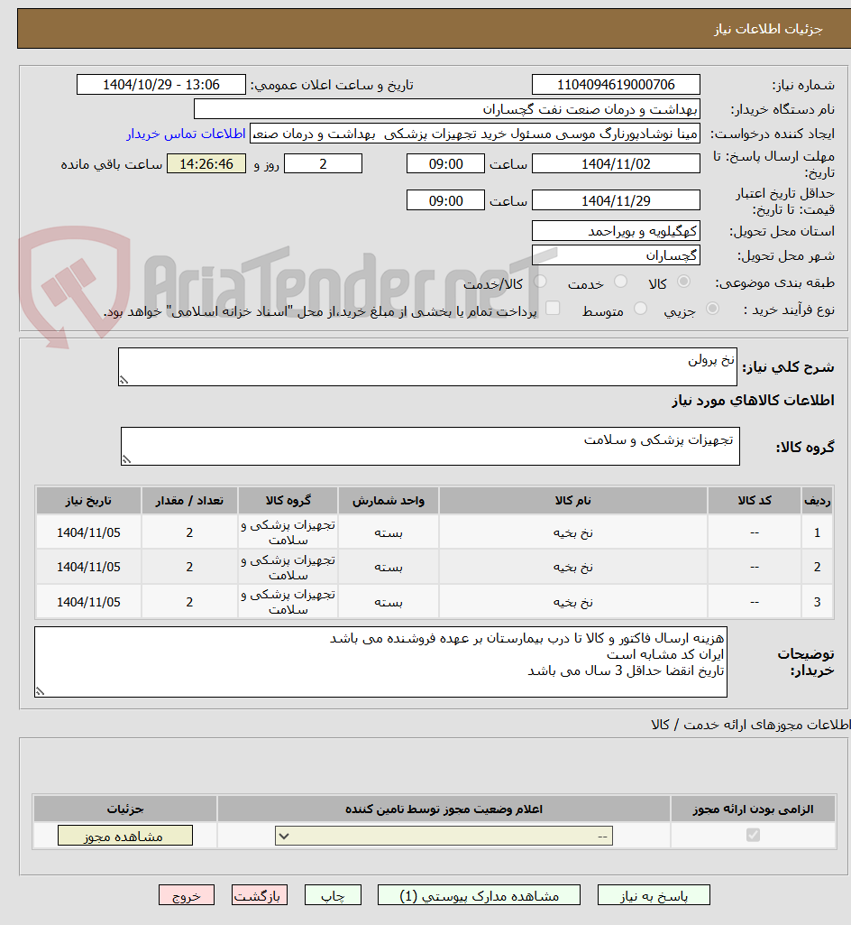 تصویر کوچک آگهی نخ پرولن 