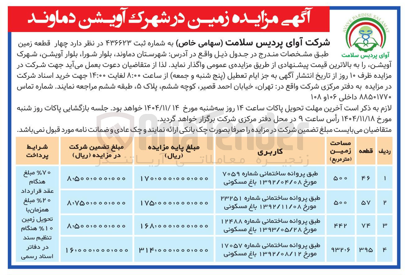 تصویر کوچک آگهی چهار قطعه زمین