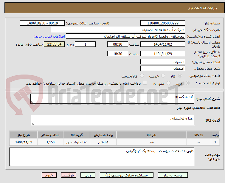 تصویر کوچک آگهی قند شکسته