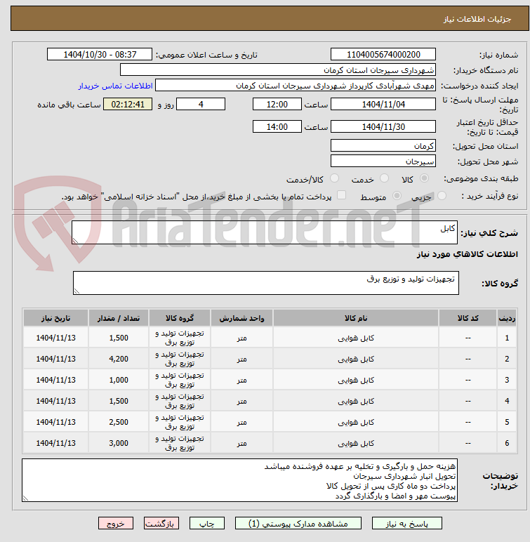 تصویر کوچک آگهی کابل 