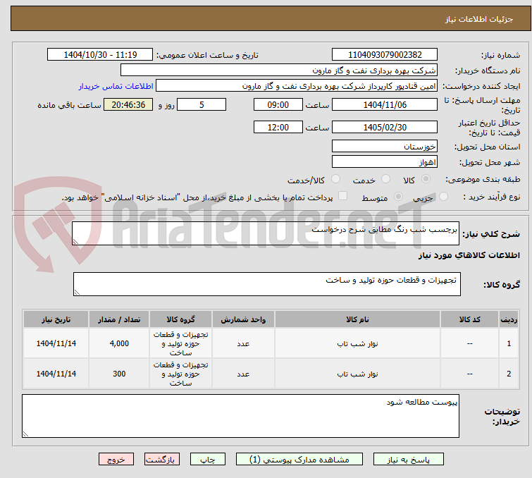 تصویر کوچک آگهی برچسب شب رنگ مطابق شرح درخواست
