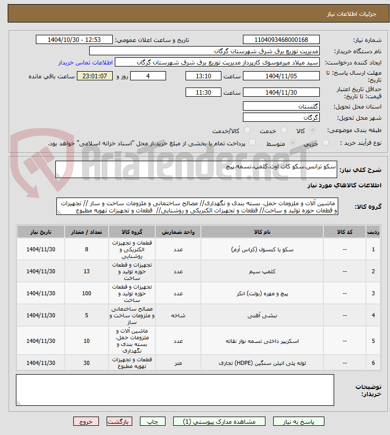 تصویر کوچک آگهی سکو ترانس.سکو کات اوت.کلمپ.تسمه.پیچ
