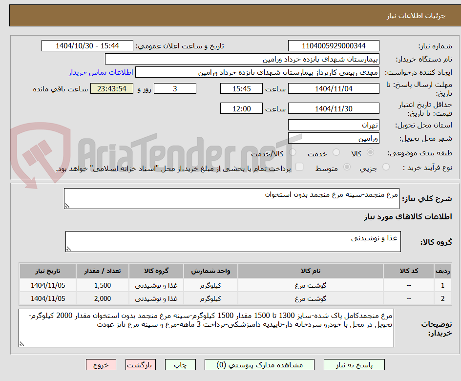 تصویر کوچک آگهی مرغ منجمد-سینه مرغ منجمد بدون استخوان