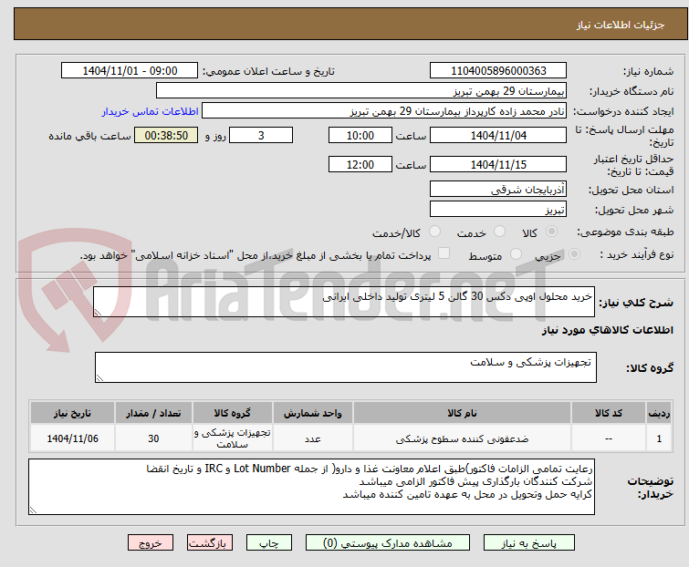 تصویر کوچک آگهی خرید محلول اوپی دکس 30 گالن 5 لیتری تولید داخلی ایرانی