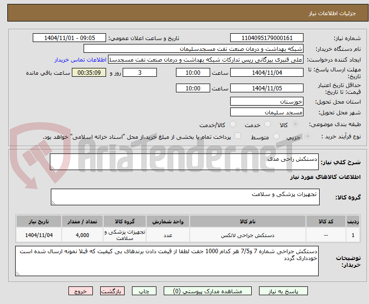 تصویر کوچک آگهی دستکش راحی مدی