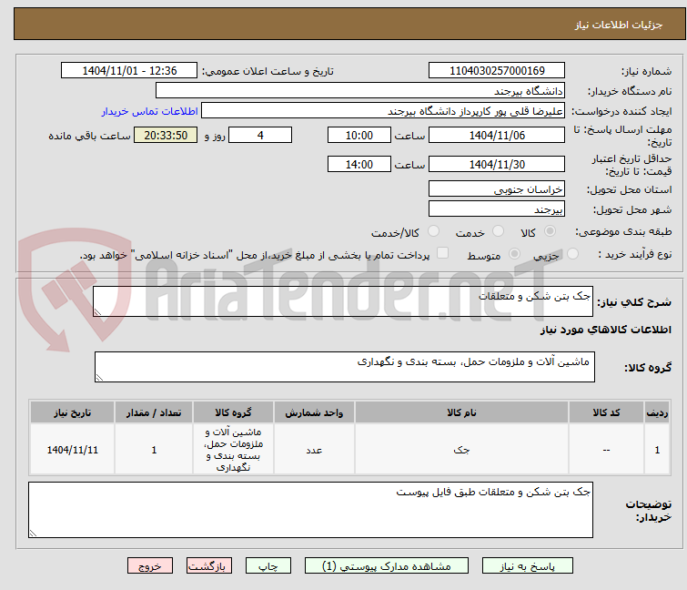 تصویر کوچک آگهی جک بتن شکن و متعلقات