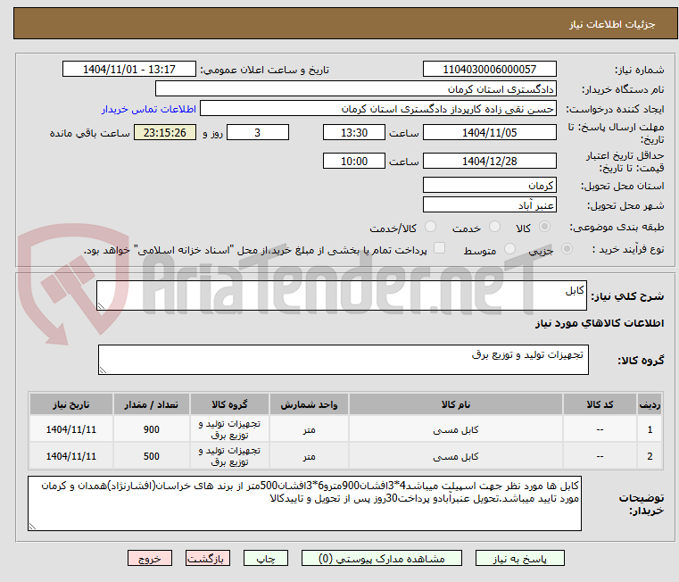 تصویر کوچک آگهی کابل