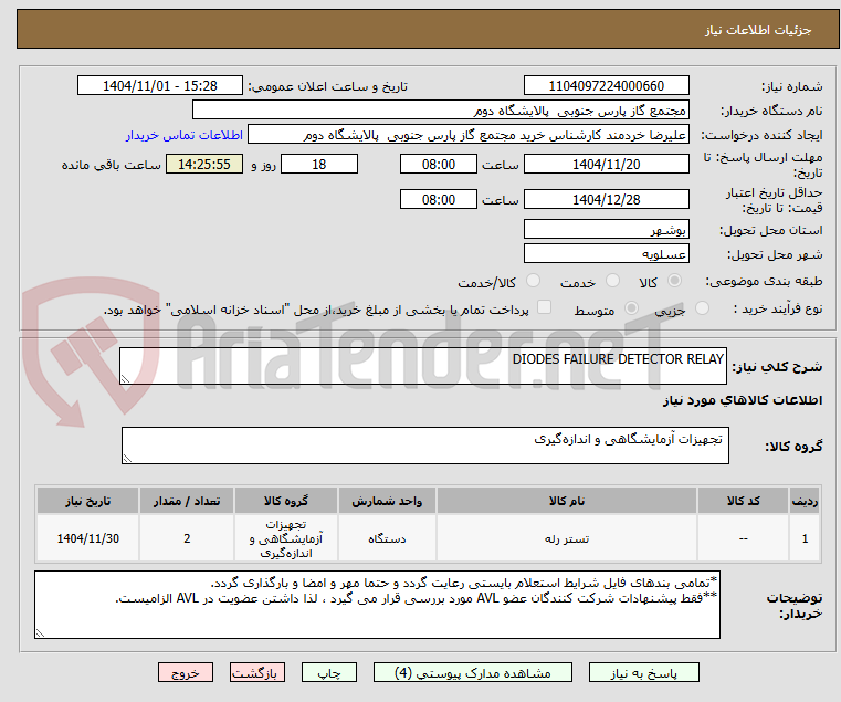 تصویر کوچک آگهی DIODES FAILURE DETECTOR RELAY