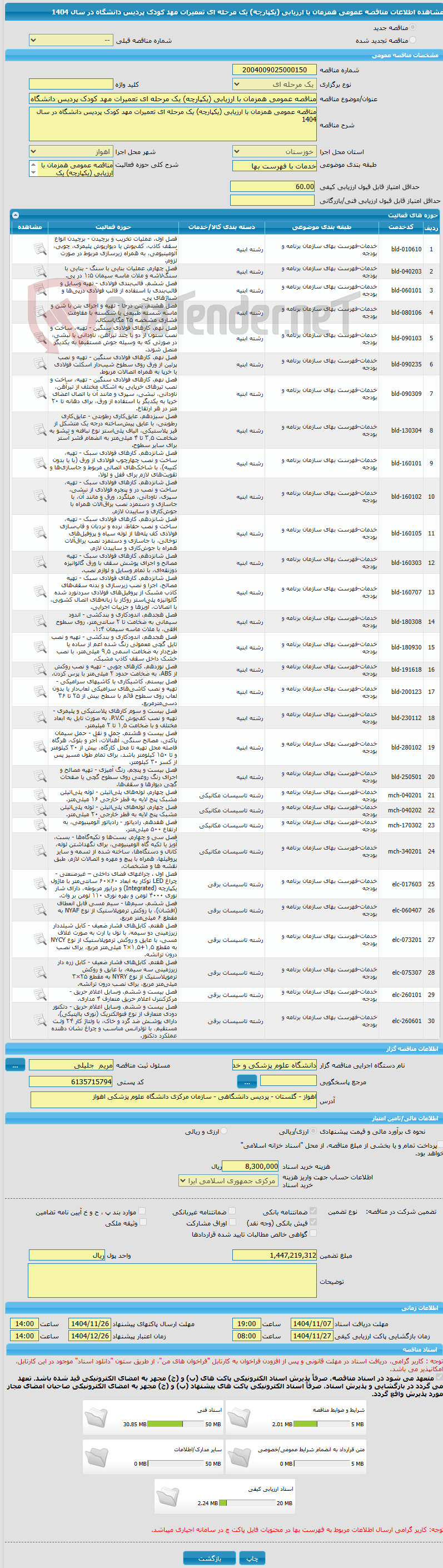 تصویر کوچک آگهی مناقصه عمومی همزمان با ارزیابی (یکپارچه) یک مرحله ای تعمیرات مهد کودک پردیس دانشگاه در سال 1404
