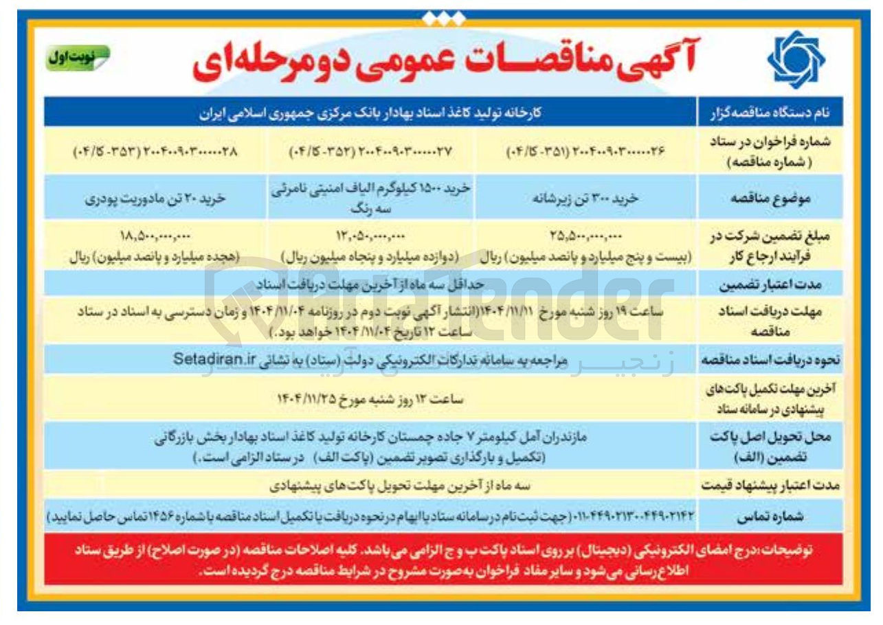 تصویر کوچک آگهی خرید 300 تن زیرشانه