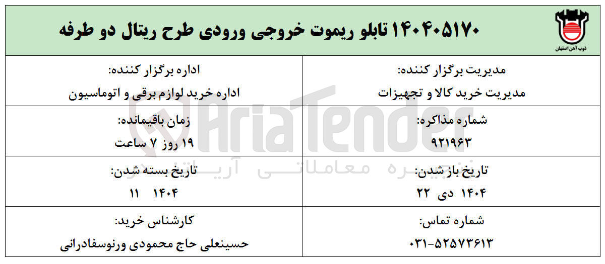 تصویر کوچک آگهی خرید تابلو ریموت خروجی ورودی طرح ریتال دو طرفه