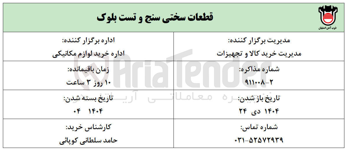 تصویر کوچک آگهی خرید قطعات سختی سنج و تست بلوک