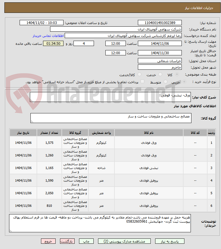 تصویر کوچک آگهی ورق- نبشی- قوطی