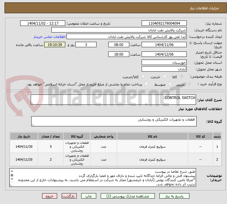 تصویر کوچک آگهی CONTROL SWITCH
