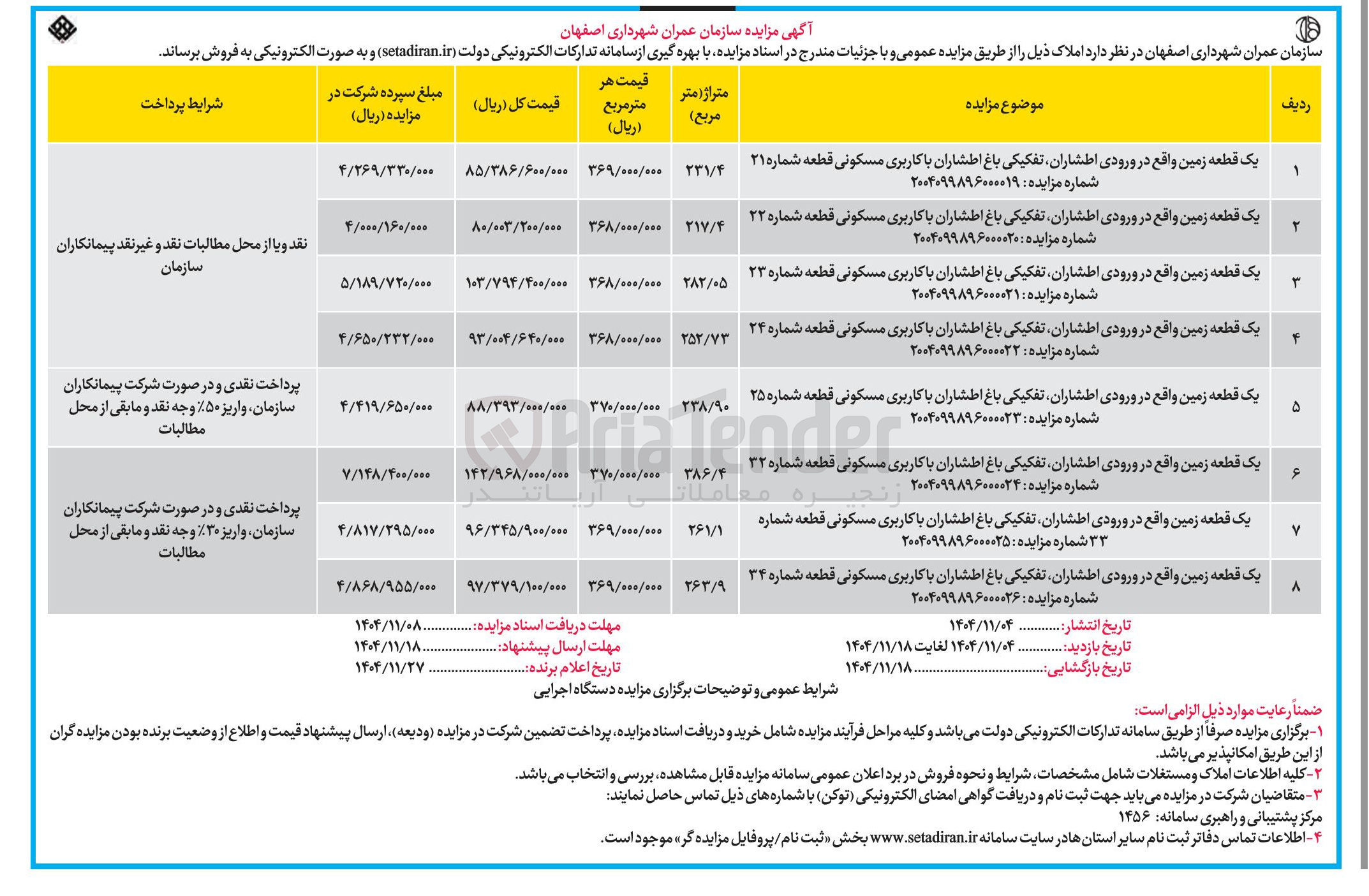 تصویر کوچک آگهی قطعات زمین