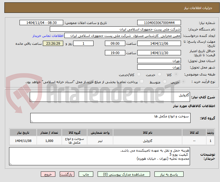 تصویر کوچک آگهی گازوئیل