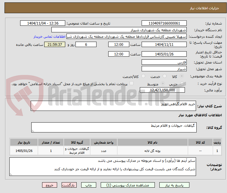 تصویر کوچک آگهی خرید اقلام گیاهی نوروز