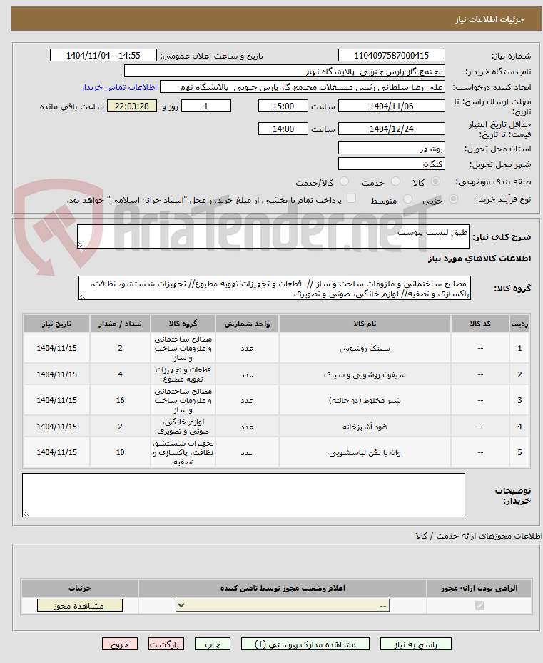 تصویر کوچک آگهی طبق لیست پیوست