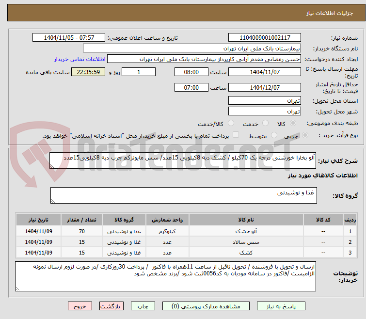 تصویر کوچک آگهی آلو بخارا خورشتی درجه یک 70کیلو / کشک دبه 8کیلویی 15عدد/ سس مایونزکم چرب دبه 8کیلویی15عدد