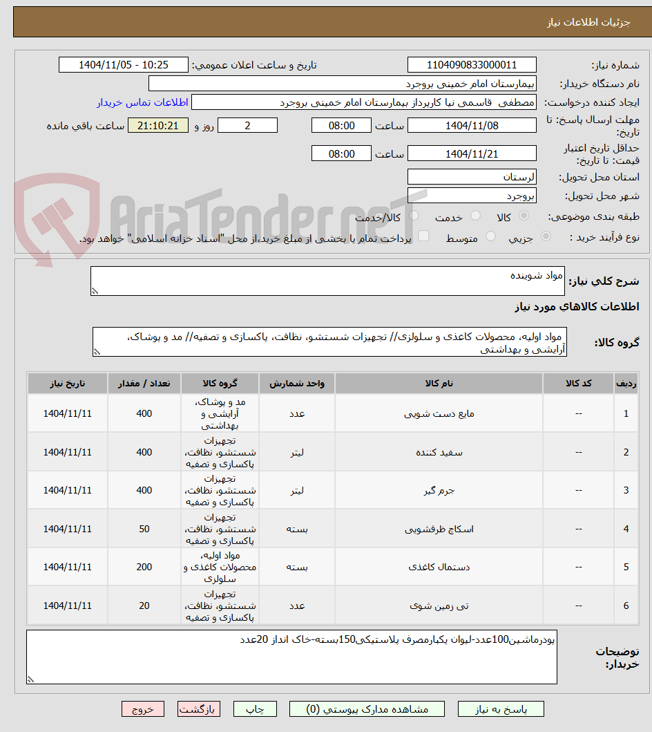 تصویر کوچک آگهی مواد شوینده