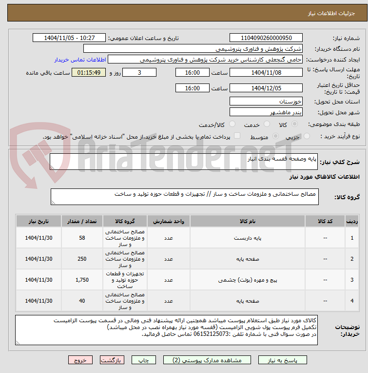 تصویر کوچک آگهی پایه وصفحه قفسه بندی انبار