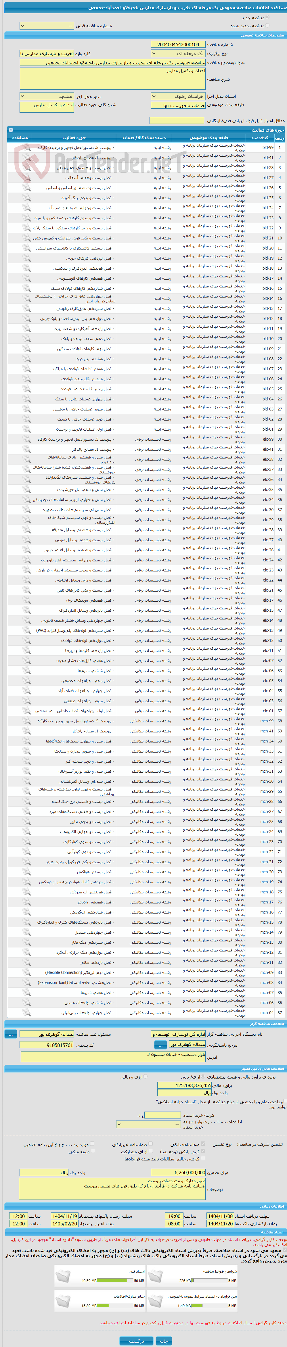 تصویر کوچک آگهی مناقصه عمومی یک مرحله ای تخریب و بازسازی مدارس ناحیه2و احمدآباد-تجمعی