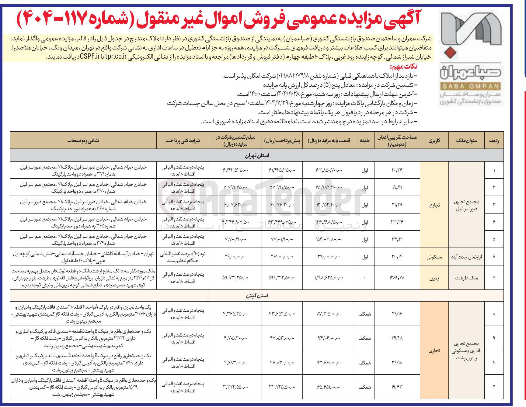 تصویر کوچک آگهی  فروش اموال غیر منقول