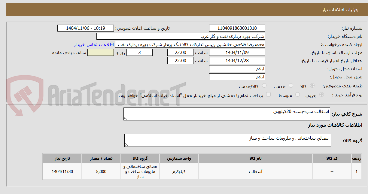 تصویر کوچک آگهی آسفالت سرد بسته 20 کیلویی