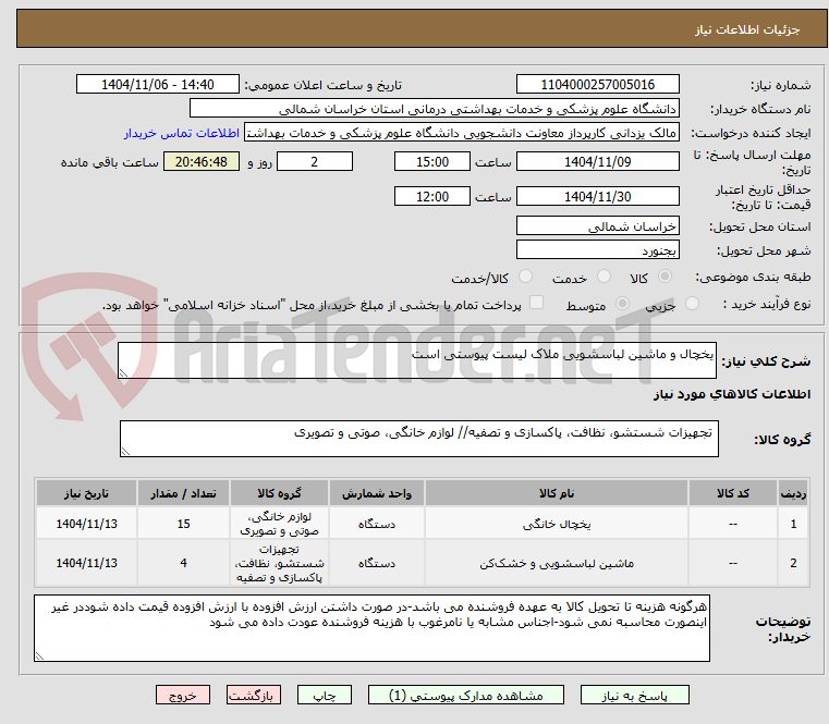 تصویر کوچک آگهی یخچال و ماشین لباسشویی ملاک لیست پیوستی است