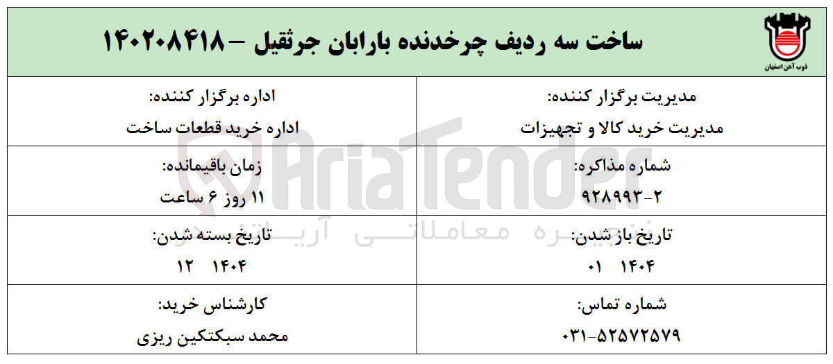 تصویر کوچک آگهی ساخت سه ردیف چرخدنده بارابان جرثقیل