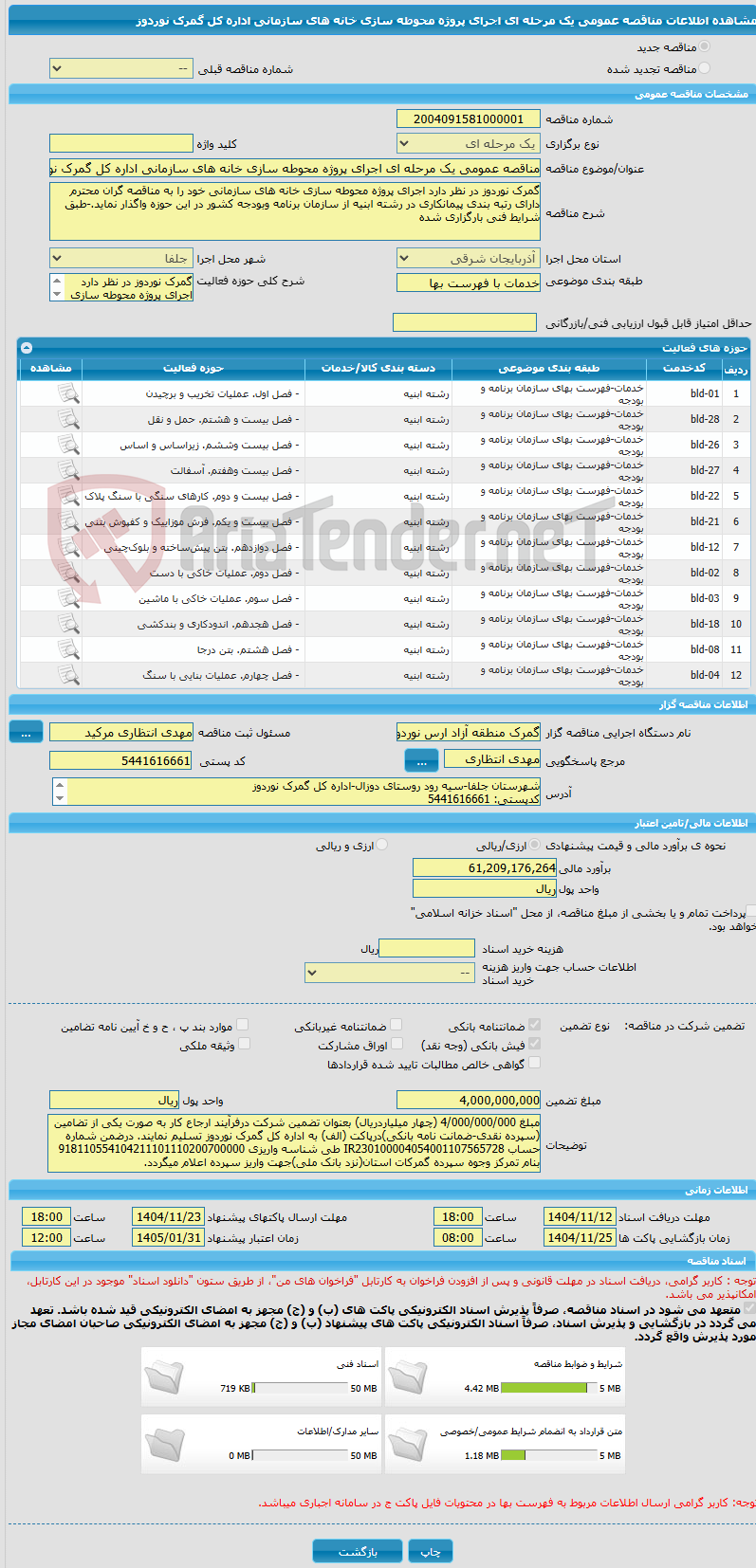 تصویر کوچک آگهی مناقصه عمومی یک مرحله ای اجرای پروژه محوطه سازی خانه های سازمانی اداره کل گمرک نوردوز