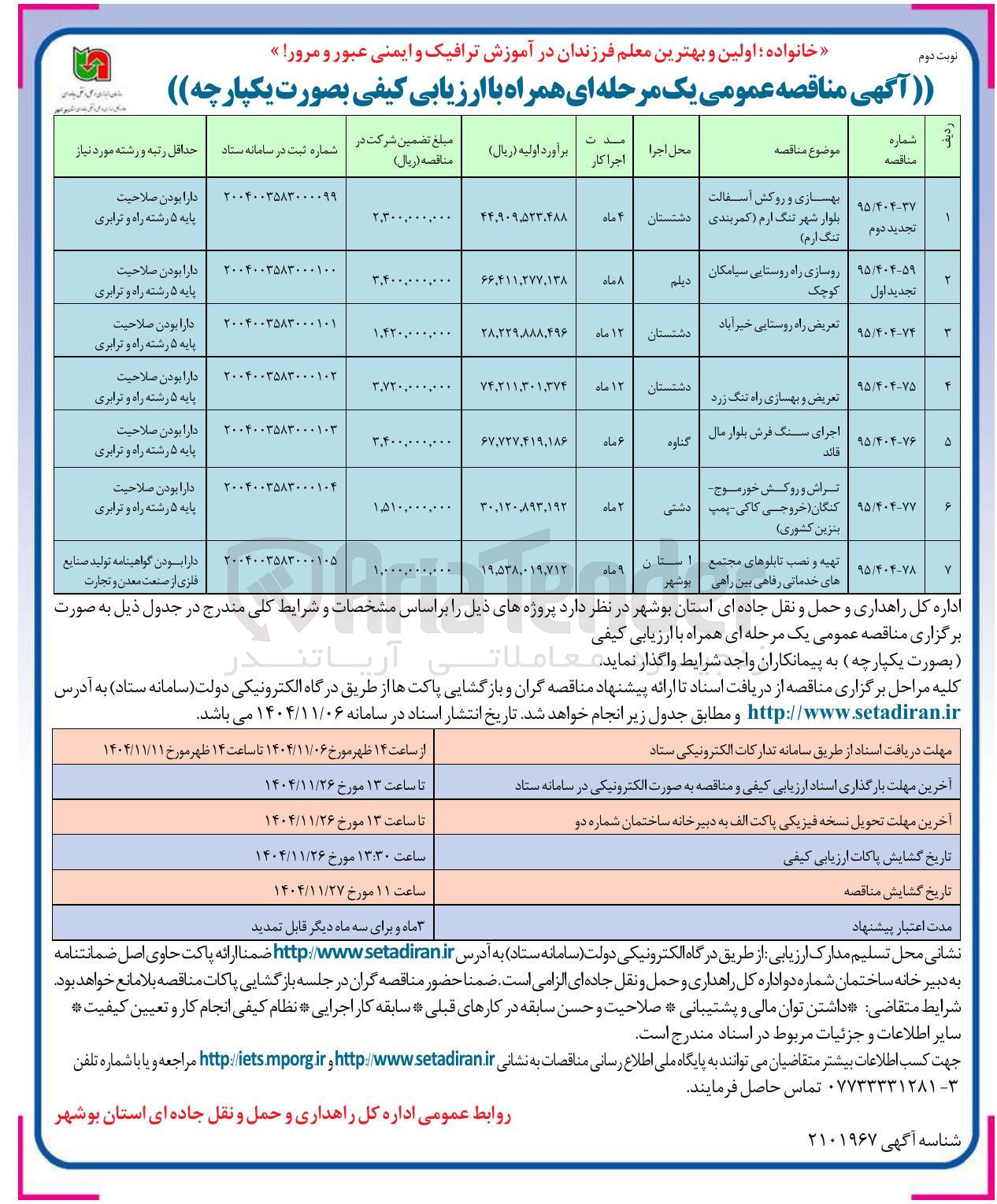 تصویر کوچک آگهی روسازی راه روستایی