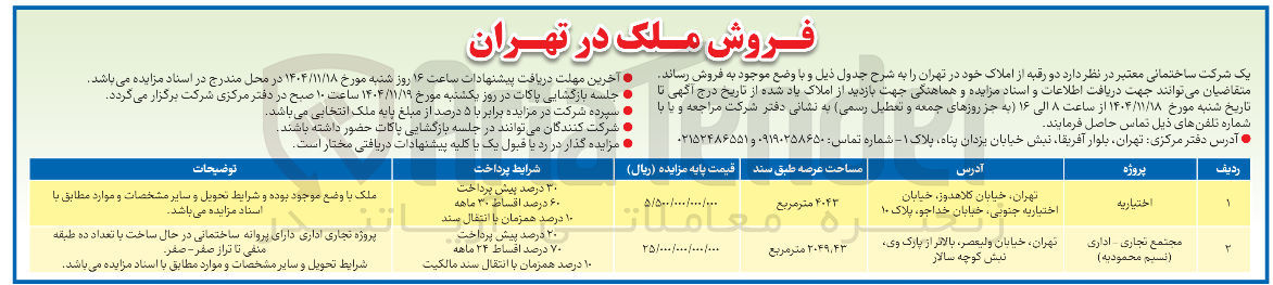 تصویر کوچک آگهی فروش املاک