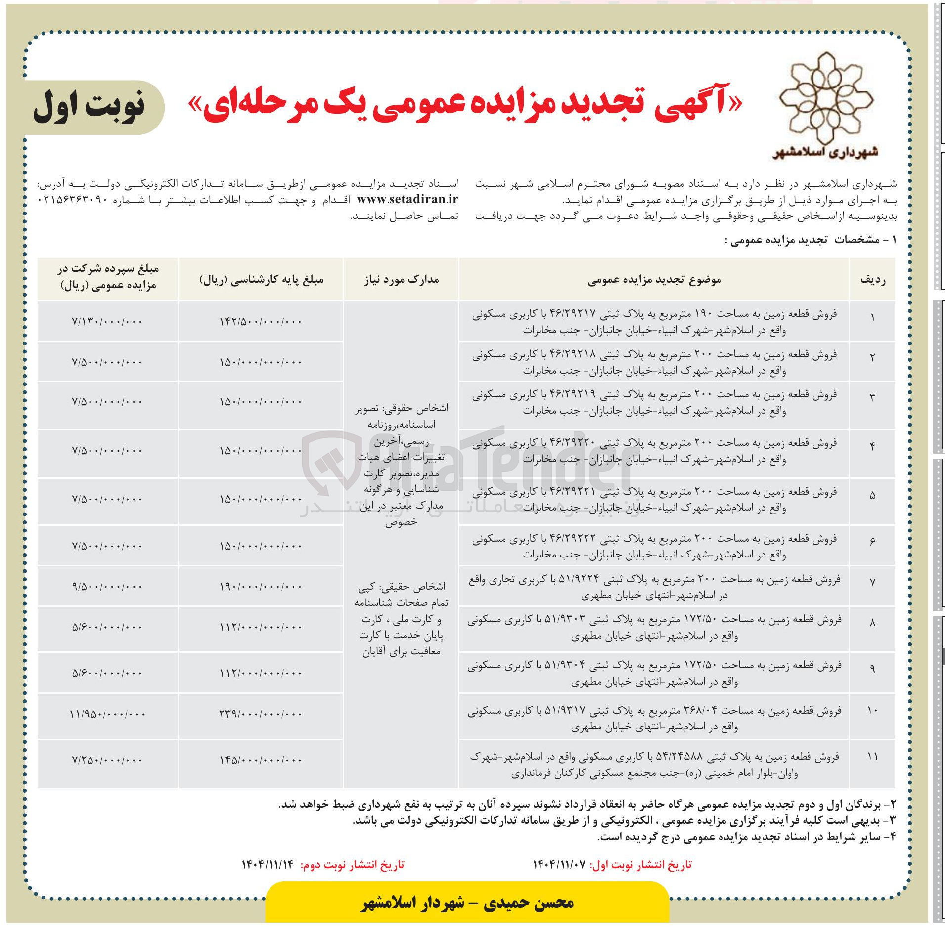 تصویر کوچک آگهی فروش قطعه زمین