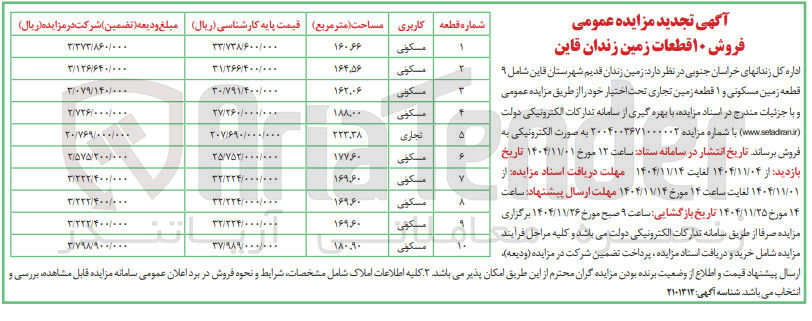 تصویر کوچک آگهی فروش ۱۰ قطعات زمین