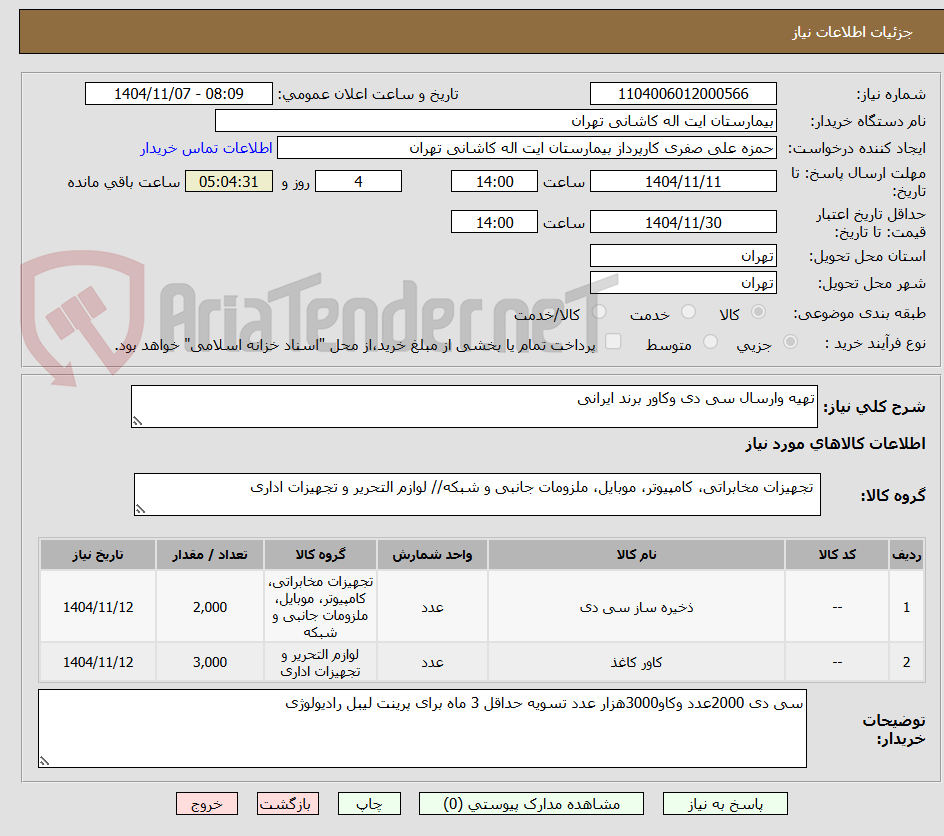 تصویر کوچک آگهی تهیه وارسال سی دی وکاور برند ایرانی