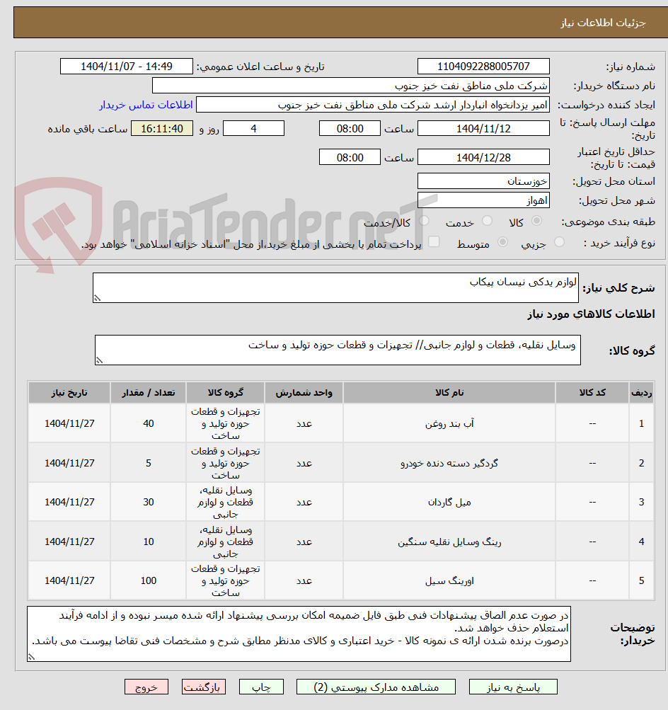 تصویر کوچک آگهی لوازم یدکی نیسان پیکاب