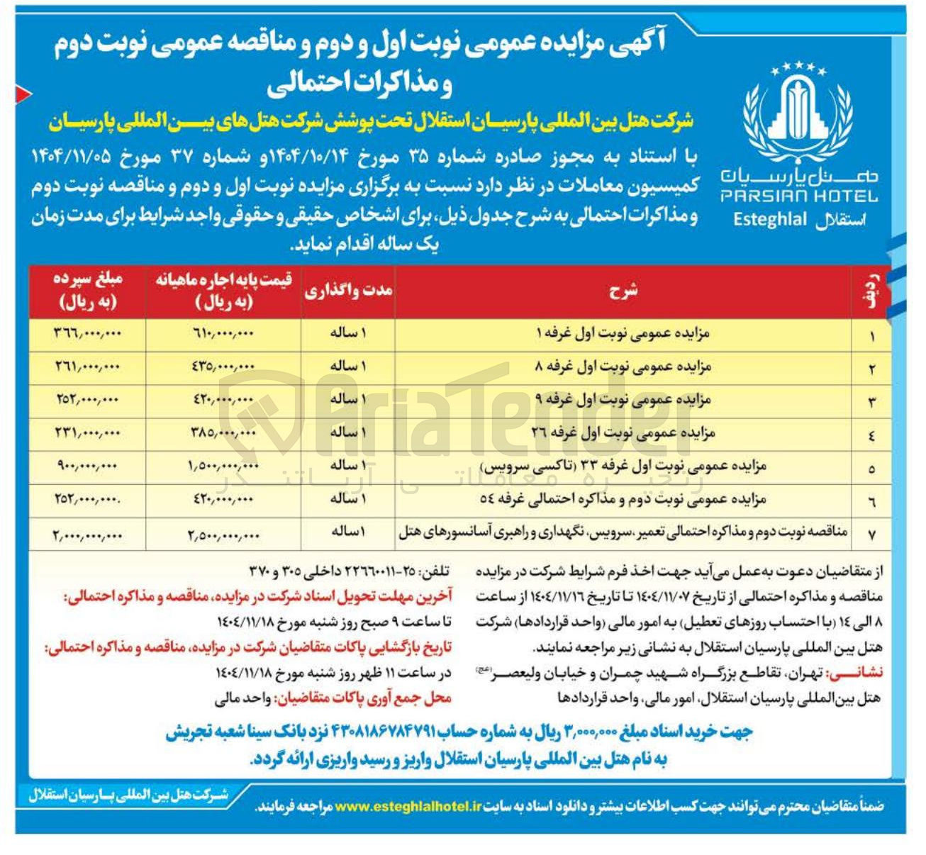 تصویر کوچک آگهی مزایده عمومی  غرفه 