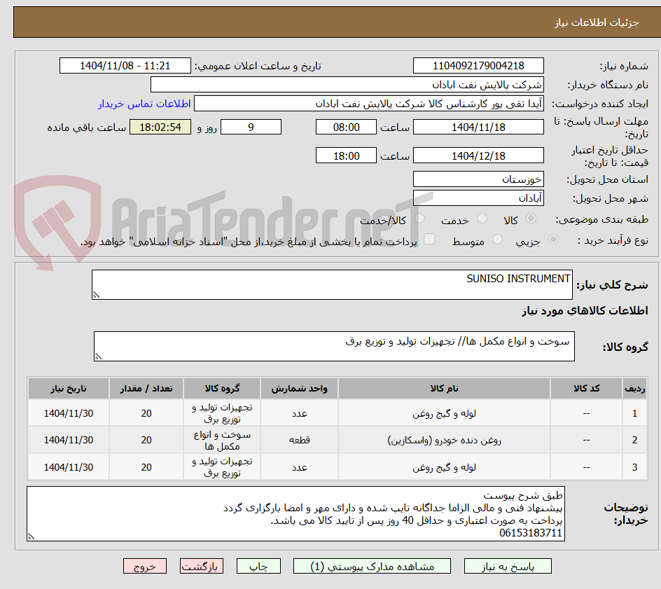 تصویر کوچک آگهی SUNISO INSTRUMENT