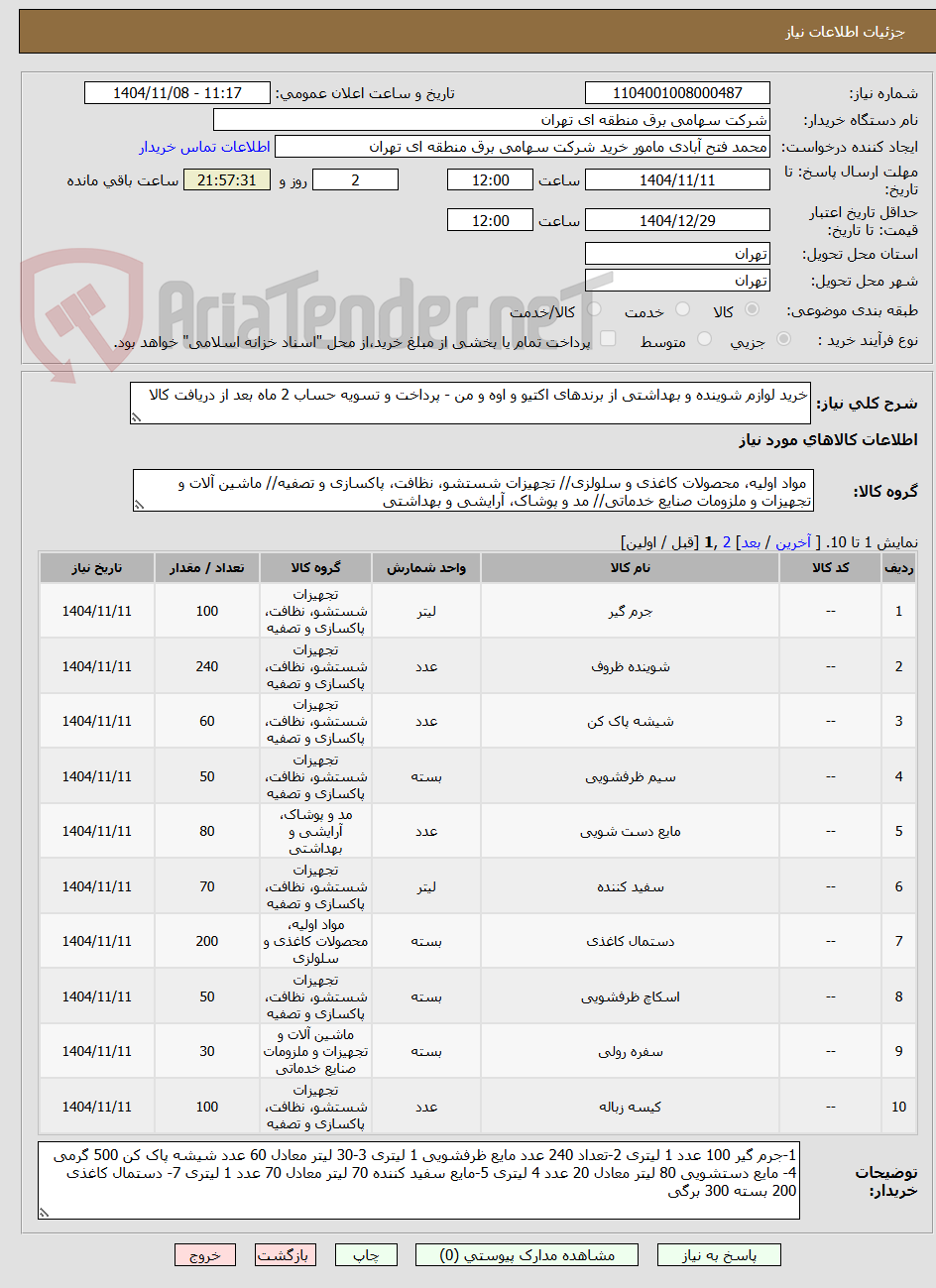 تصویر کوچک آگهی خرید لوازم شوینده و بهداشتی از برندهای اکتیو و اوه و من - پرداخت و تسویه حساب 2 ماه بعد از دریافت کالا