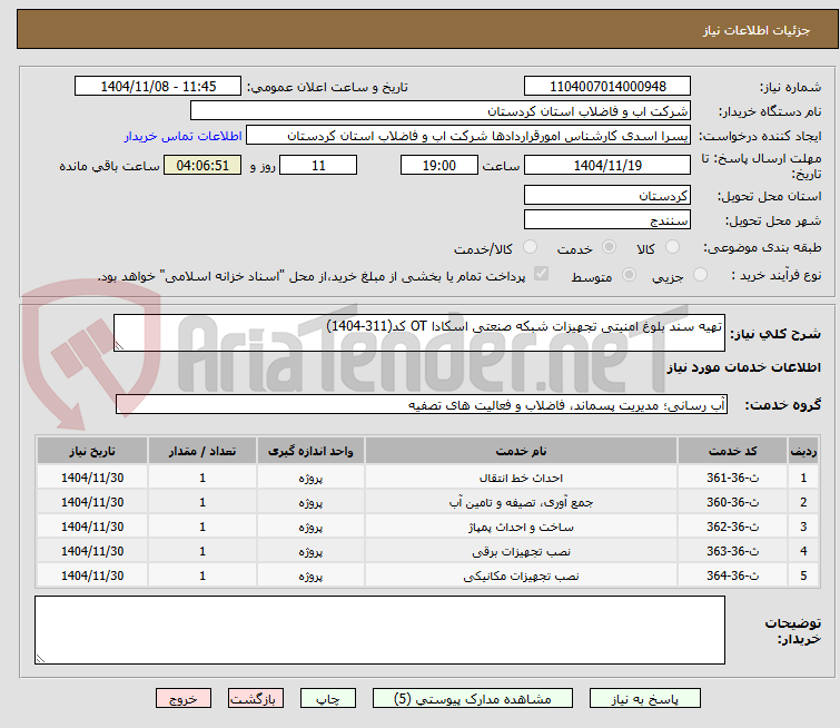 تصویر کوچک آگهی تهیه سند بلوغ امنیتی تجهیزات شبکه صنعتی اسکادا OT کد(311-1404)