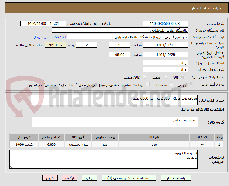 تصویر کوچک آگهی مربای توت فرنگی 300گرمی بدر 6000 عدد