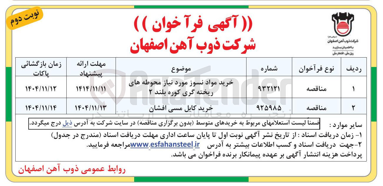 تصویر کوچک آگهی خرید مواد نسوز