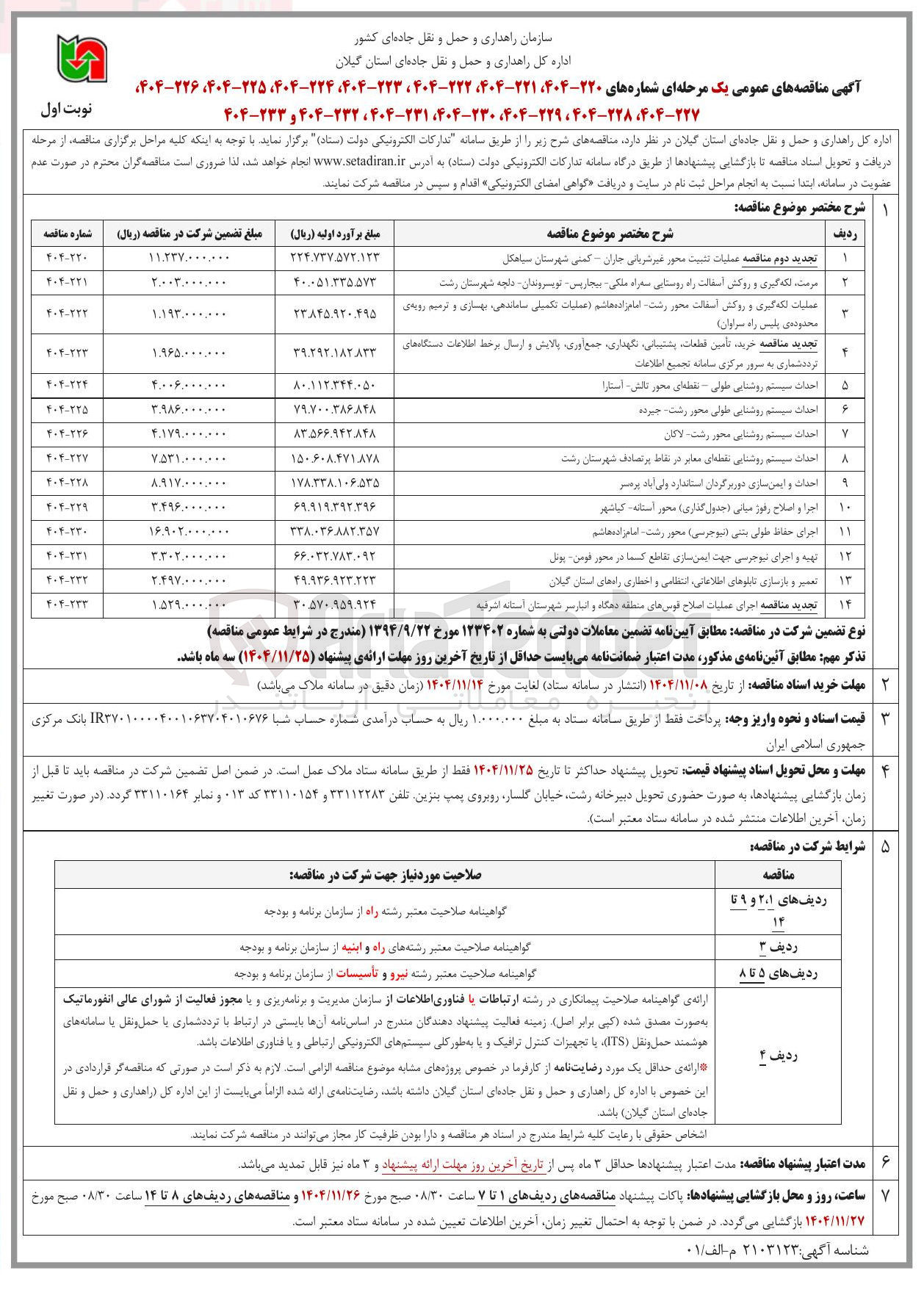 تصویر کوچک آگهی  احداث و ایمن سازی دور برگردان استاندارد 