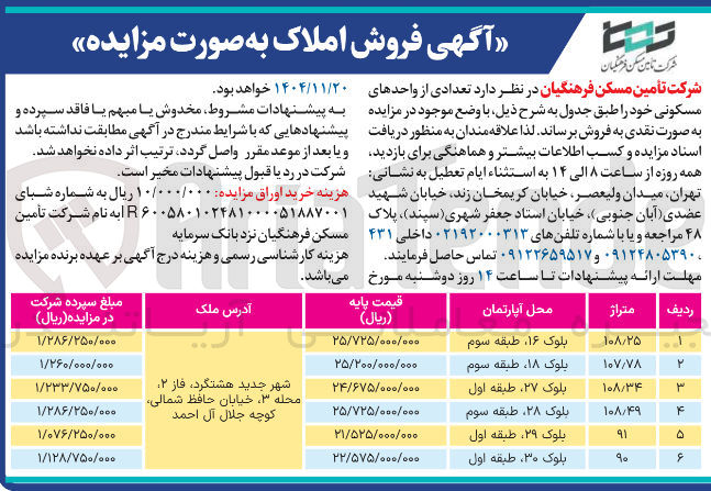 تصویر کوچک آگهی فروش املاک