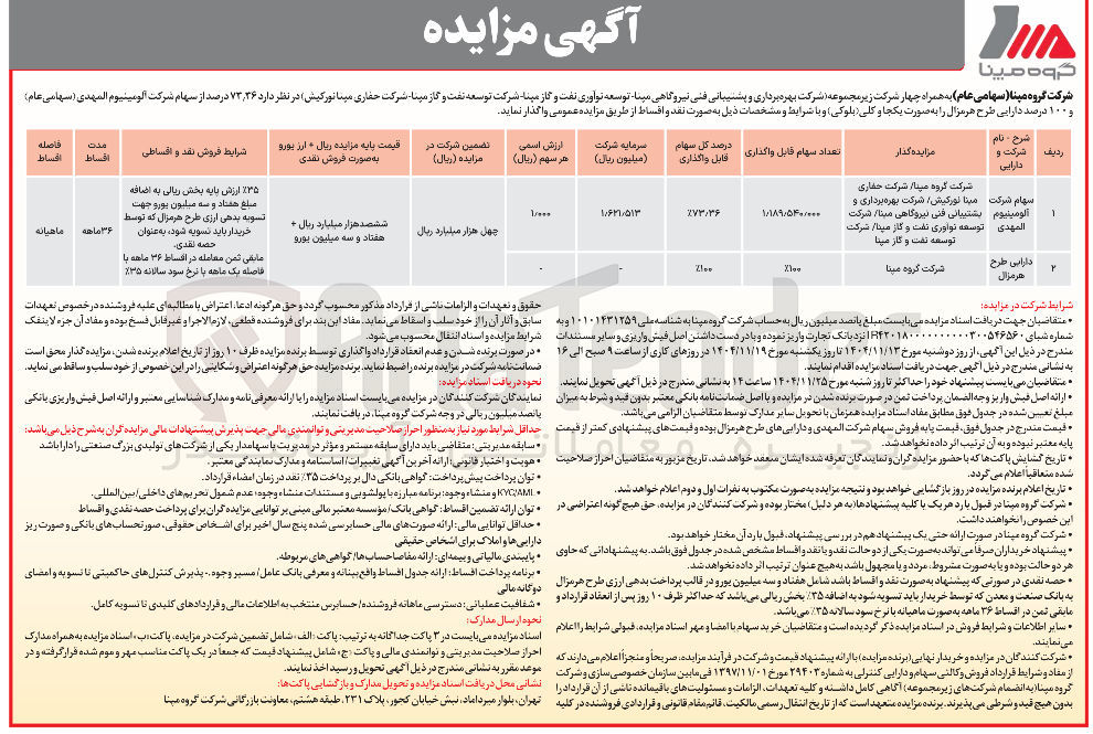 تصویر کوچک آگهی فروش سهام