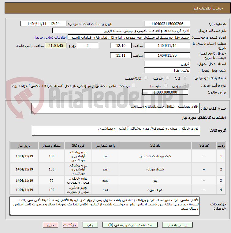 تصویر کوچک آگهی اقلام بهداشتی شامل خمیرداندان و ژیلت و...
