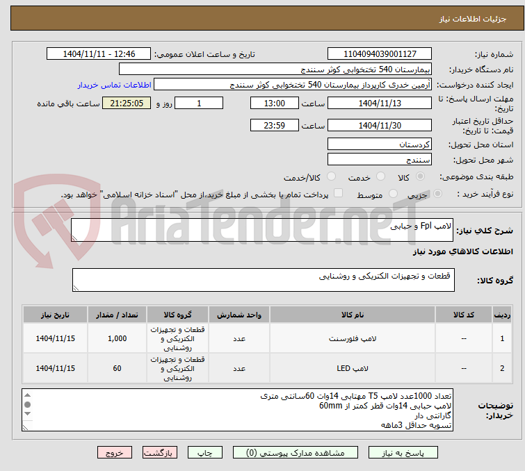 تصویر کوچک آگهی لامپ Fpl و حبابی