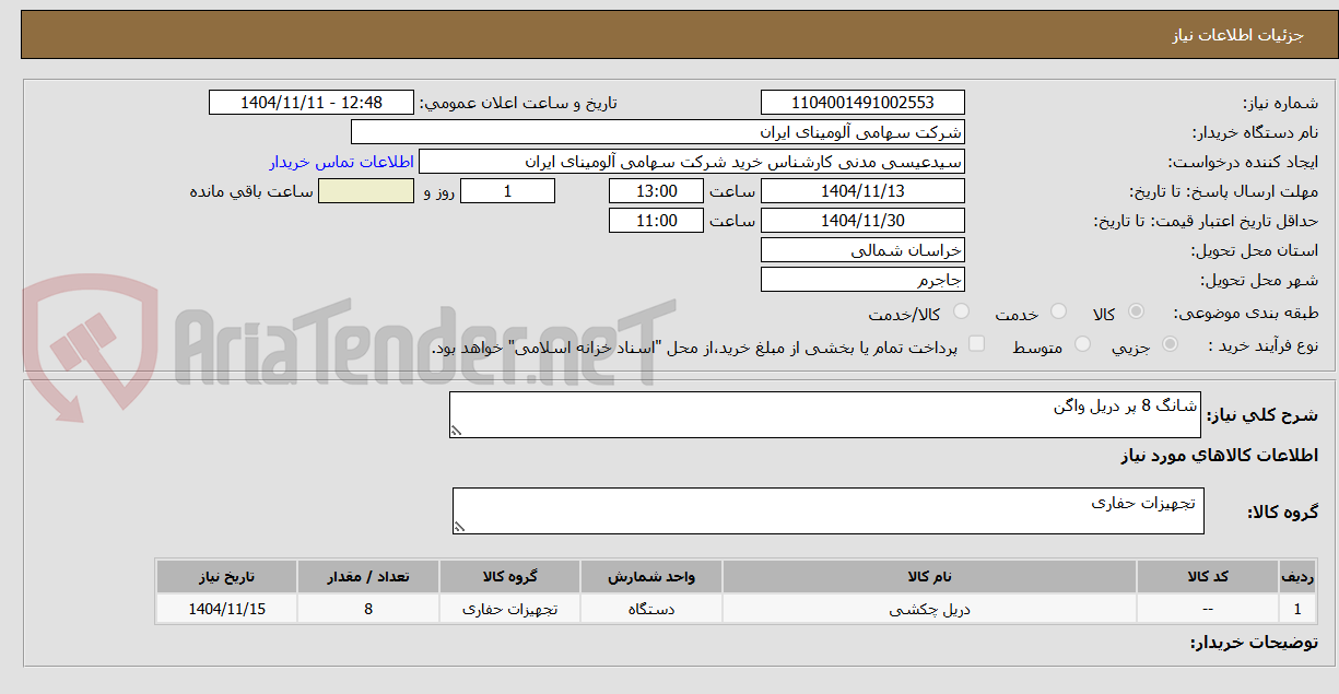 تصویر کوچک آگهی شانگ 8 بر دریل واگن